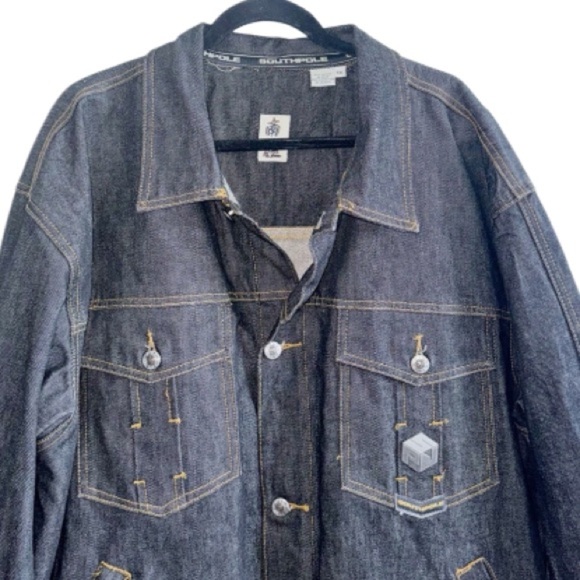NWOT Southpole Japanese Dragon Vintage Jean Denim Jckt Y2K Hip Hop Grunge Sz XXL - Picture 13 of 13